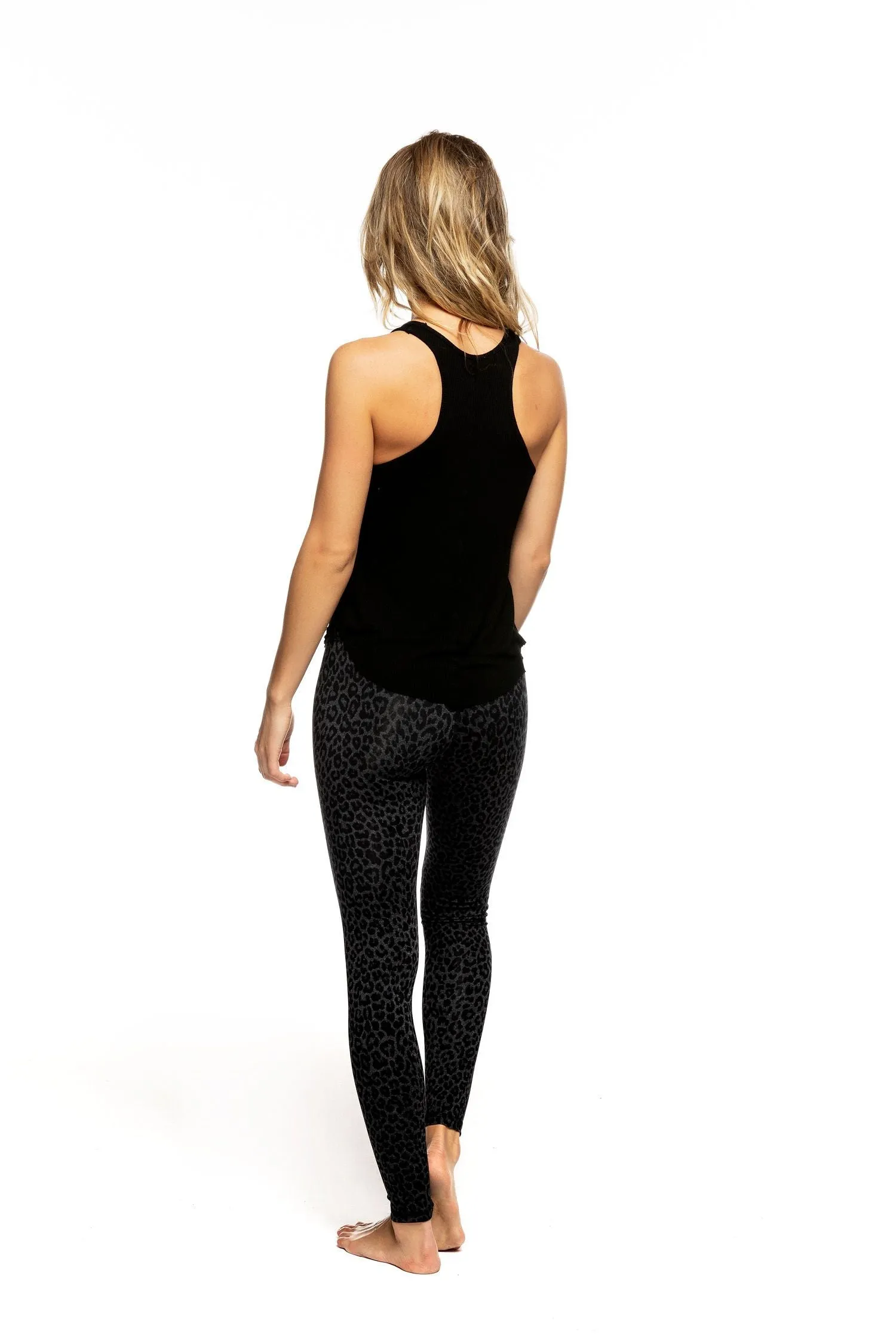 Strut This Teagan Ankle Legging Grey Leopard