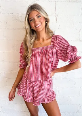 Summer Picnic Puff Sleeve Top