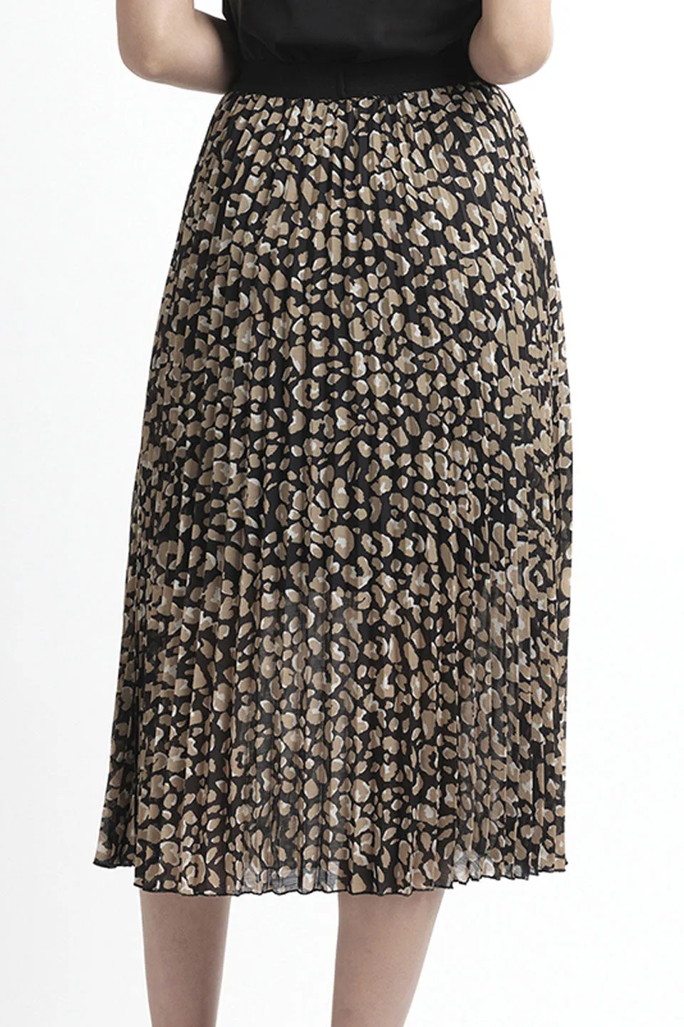 Sunray Black Flintstone Pleated Skirt