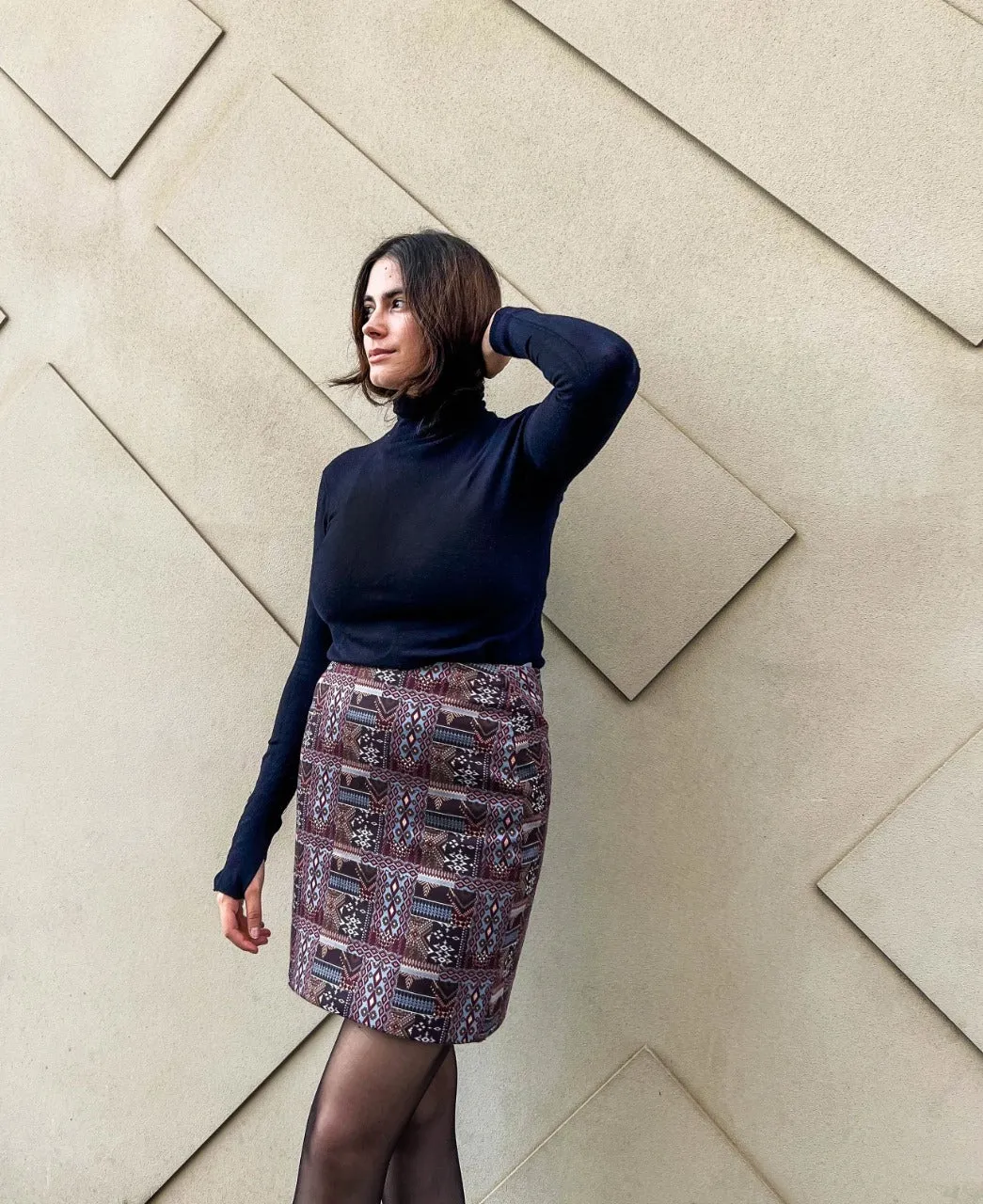 The Tribal Skirt In Burgundy