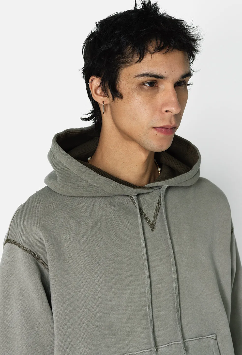 Thermal Lined Hoodie / Washed Olive