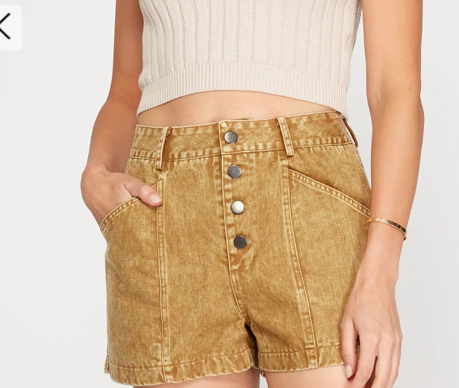 Twill Button Down Shorts