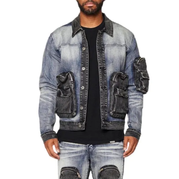 Valabasas Captain Denim Jacket (Blue Black Wash) VLBS6035