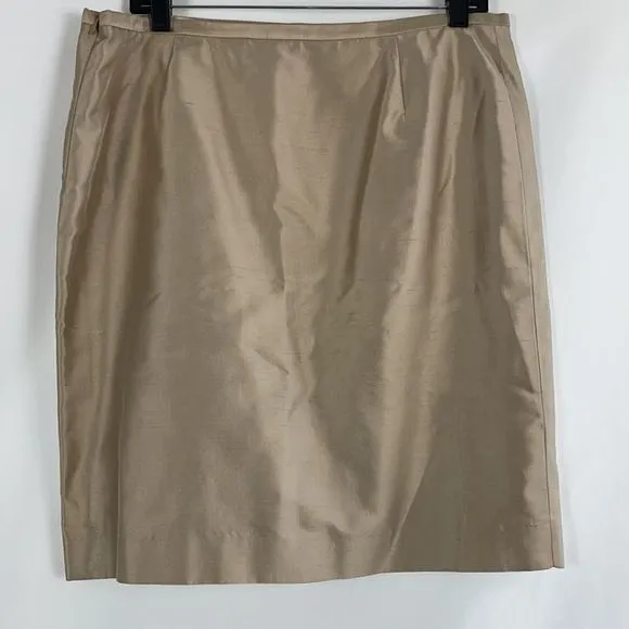 ValentinoTanSilk Knee Length Skirt