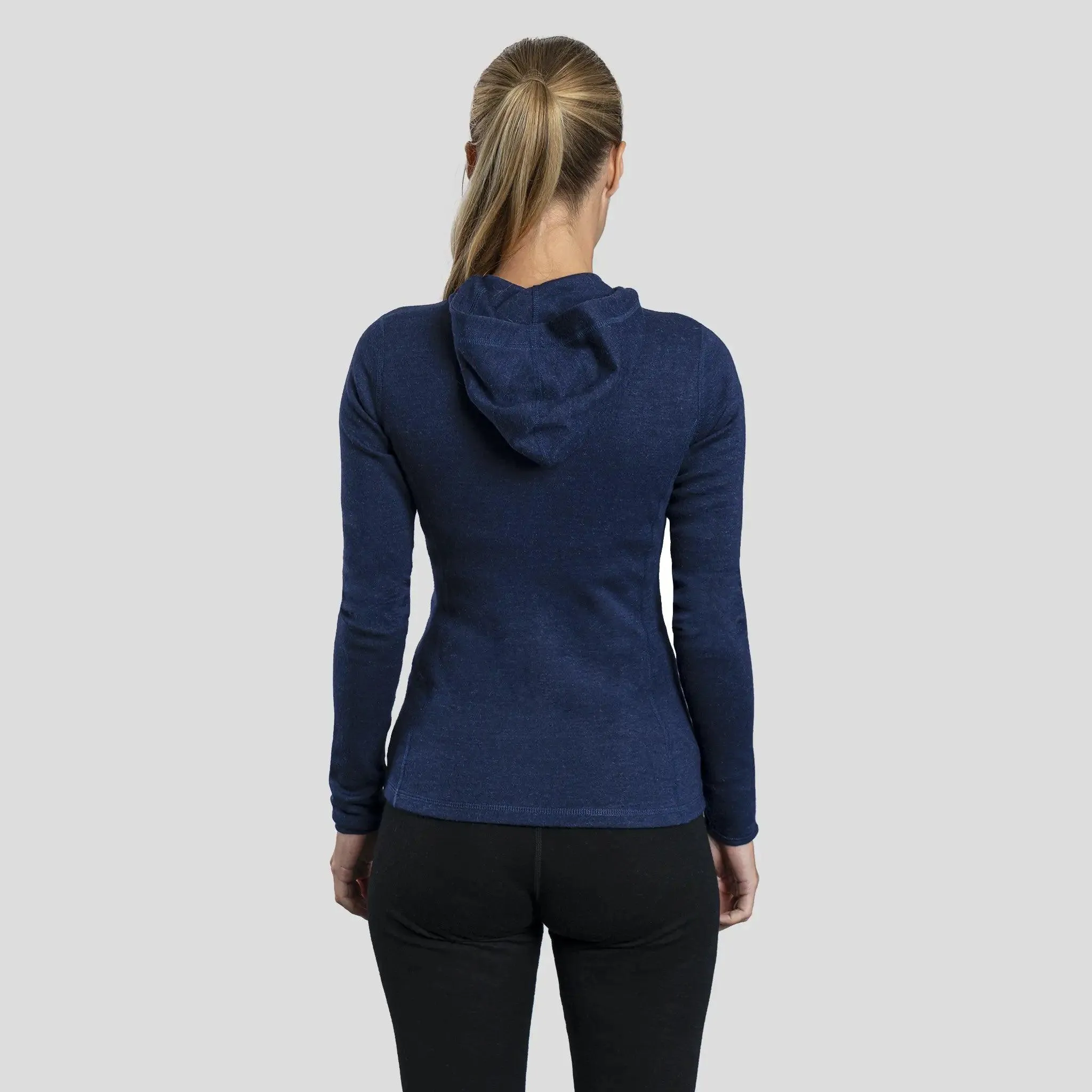 Women's Alpaca Wool Hoodie Jacket: 420 Midweight Full-Zip