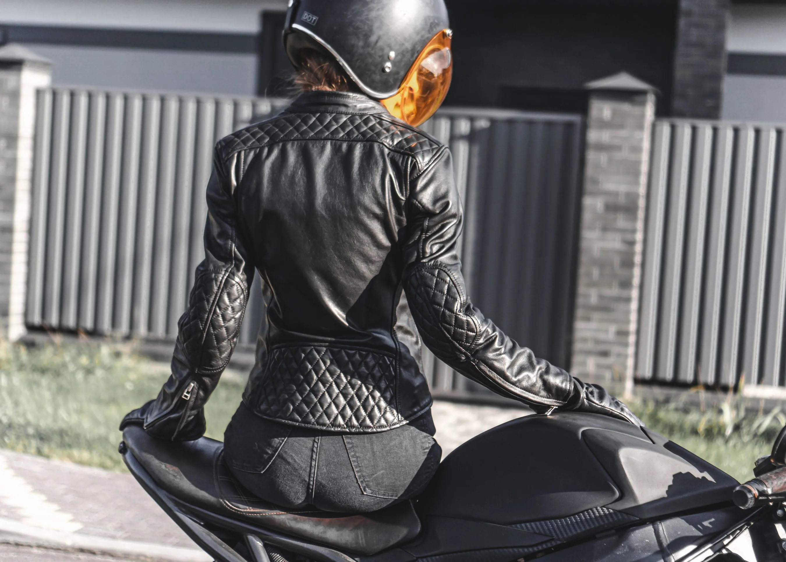 Women's Motorcycle Leather Jacket | Cafe Racer Style | Black Leather